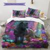 Floral wolf  Pattern Bedding Quilt Set Quilt Cover Pillowcase Home Decoration  Gift (1 * duvet cover + 2 * pillowcase, without core)
