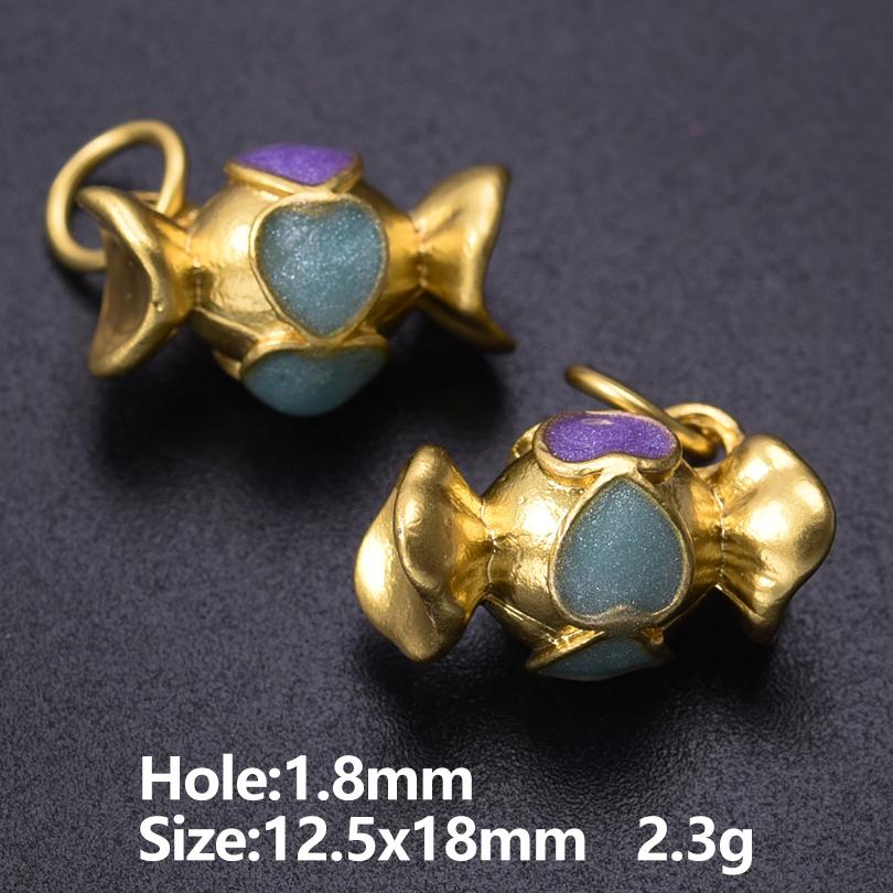 Vintage Ethnisch Chinesisch Goldfarbe 5 Stück Emaille Lotusblume Anhänger Für Schmuckherstellung Zubehör Schmetterling Sonnenblume Herz Anhänger