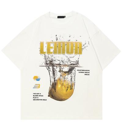 T-shirt Streetwear con Grafica Limone T-shirt in Cotone Unisex Top Magliette Estiva Maniche Corte T-shirt