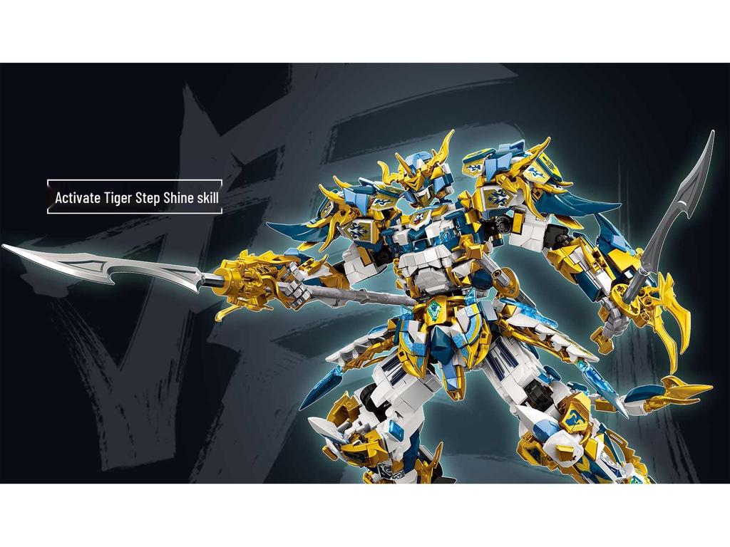 Le Yi 62030-37 Guan Yu Azure Dragon & Zhao Yun White Tiger Mecha Building Block Toy