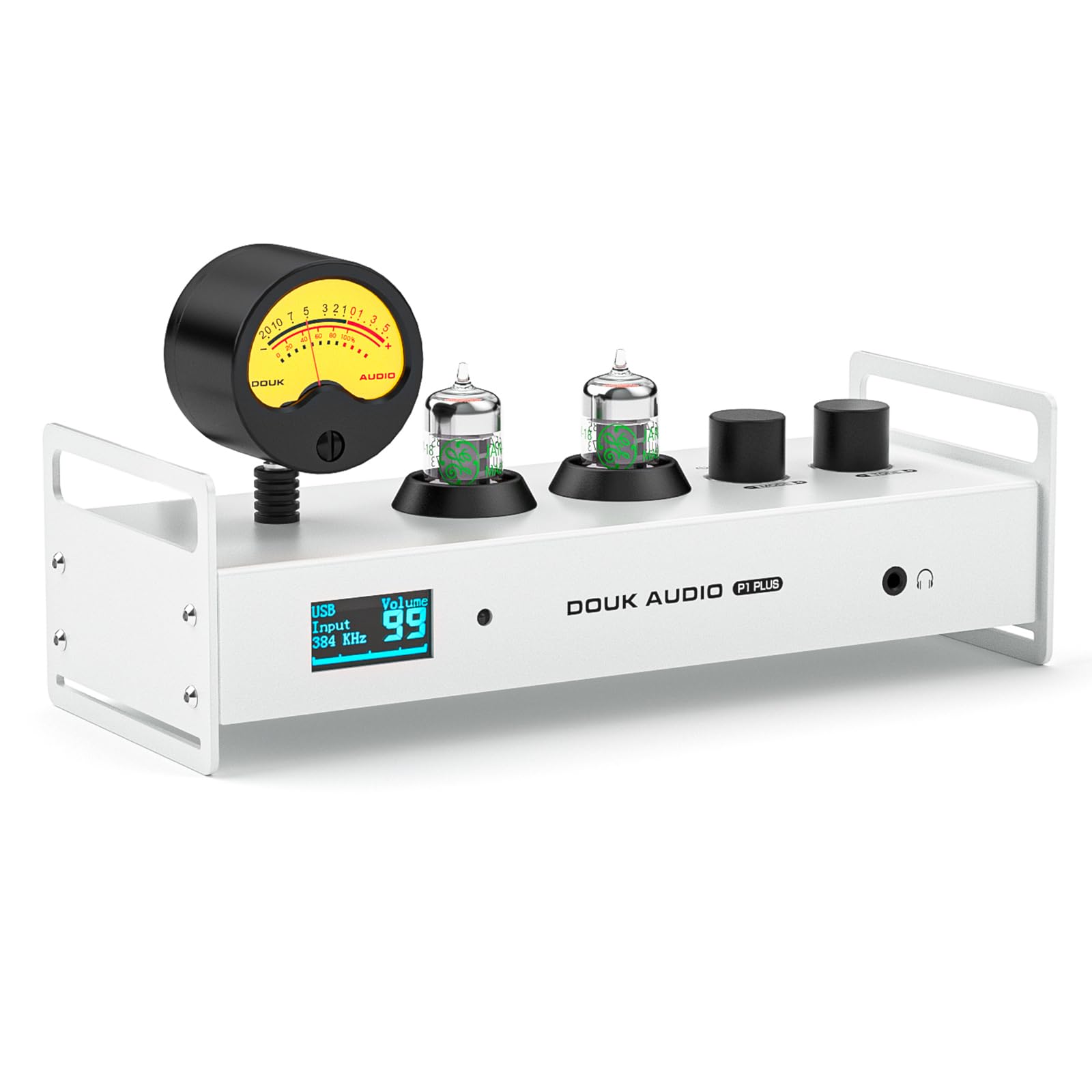 

Douk Audio P1 PLUS Vacuum Tube Preamplifier, Bluetooth, LDAC compatible, USB DAC, Headphone Amplifier, Optical/Coaxial/RCA inputs, Replaceable VU mete