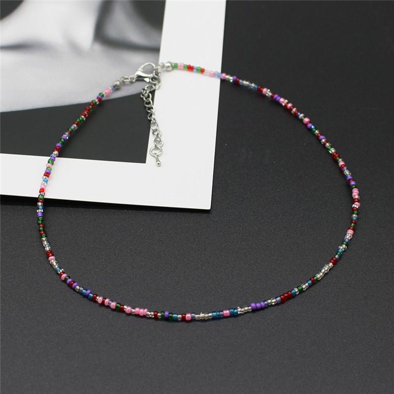New Korean Sweet Colorful Chokers Collar Boho Seed Beaded Clavicle Necklaces for Women Girls Trendy Jewelry