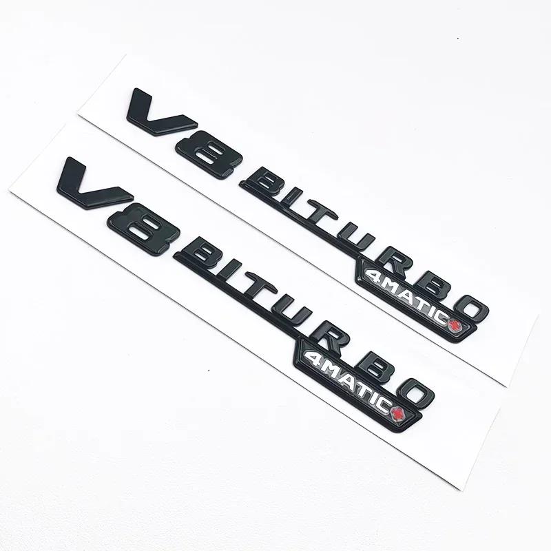 3D ABS Black GLC63S Logo Letters V8 BITURBO 4MATIC Badge Car Rear Star Sticker Trunk AMG Emblem For Mercedes Benz GLC AMG X253