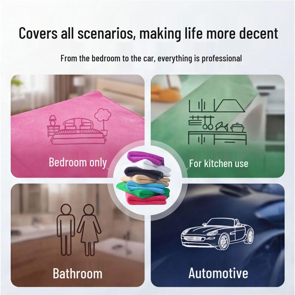 Thick, Absorbent, Lint-Free Towels for Home Zoning, Kitchen Use, Storage, and Cleaning