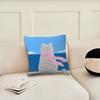 Cartoon Pink Scarf Kitten Cute cushion cover Pillow Cover Decoration Room Home Sofa living Office Car Nordic Simplicity
