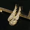 Trendy Rhinestone Angel Wings Brooch