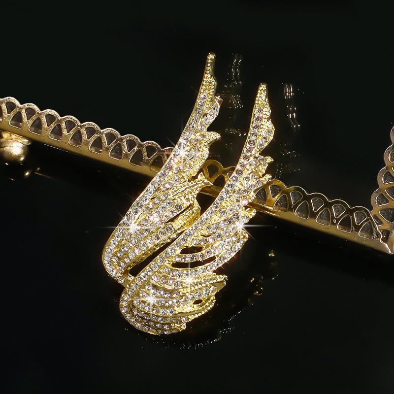 Trendy Rhinestone Angel Wings Brooch