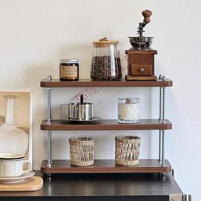 Liftable Chinese Storage Rack & Coffee Table - Multifunctional Bedside/Sofa Side Table with Outdoor Courtyard Decor