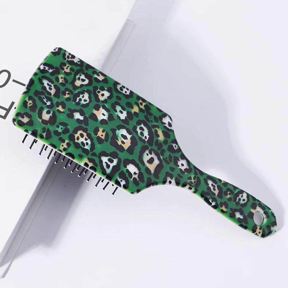 1pc leopard print themed pattern air cushion comb - massage exfoliating comb, scalp massage comb, suitable for all hairstyles