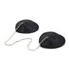 Women Adhesive Nipple Cover Rhinestones Heart Pasties with Metal Chain Reusable Chest Stickers Breast Cover Bra Petals