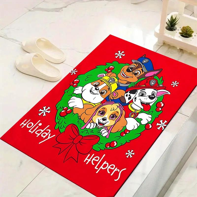 1Pc Christmas Pups Cookies Rug Office Carpet Indoor Outdoor Doormat Nonslip Soft And Comfortable Living Room Christmas Halloween Gift D91874