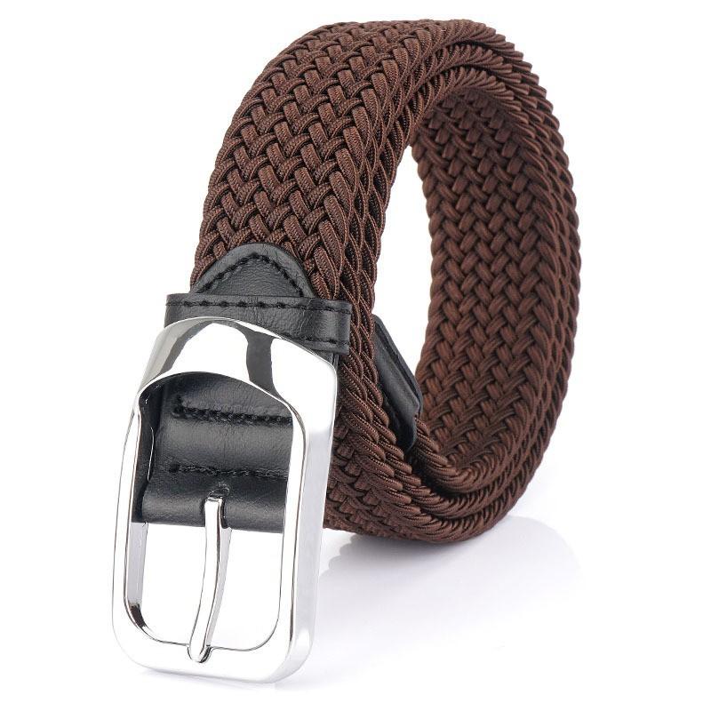 Knitted Belt Men's Trendy Cloth Casual Elastic Waist Canvas Golf Jeans Pants Women's