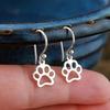European and American Cute Earrings for Women, Hollow Dog Paw Footprint Earrings, Classic Versatile Daily Dating Accessories
