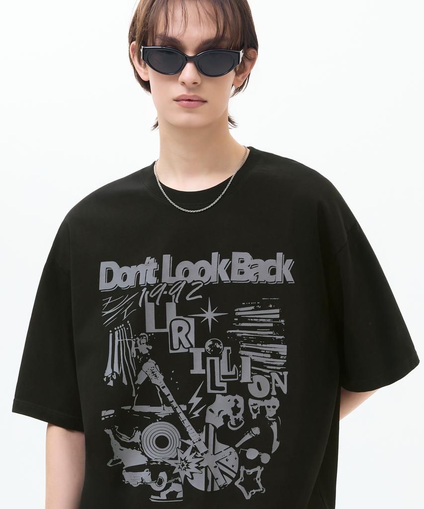TRILLION Rock Punk Band Pigment Graphic Short Sleeve T-Shirt_4 Colors