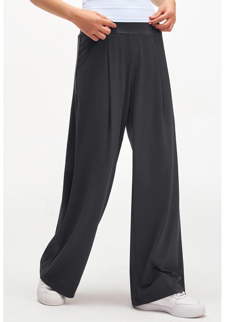 Women's Wide-Leg High Waist Summer Yoga Pants - Lightweight, Loose Fit, Straight, Long Sports Pants for Fitness & Casual Wear.