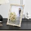 Suport foto auriu cu perle, stil coreean, 6 inch - Aliaj de zinc de lux, cadou de afaceri