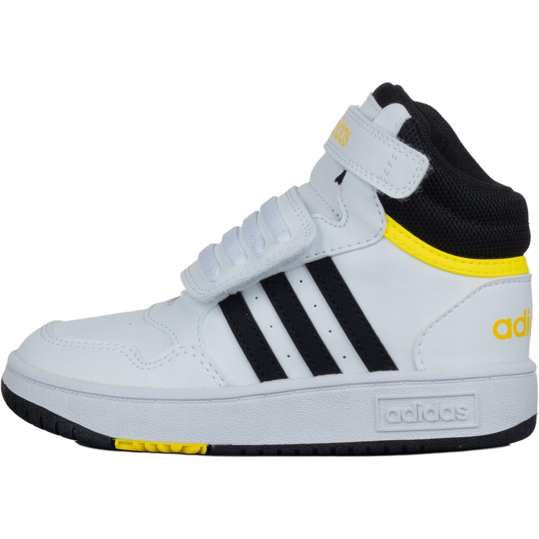 (TD) adidas Hoops MID 3.0 AC I Shoes White Black Yellow Baby GZ1933 EU 25.5