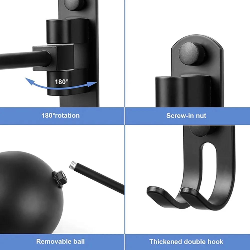 180° Rotating Wall-Mounted Helmet Holder - Aluminum & Stainless Steel, Multi-Purpose Rack for Helmets, Clothes