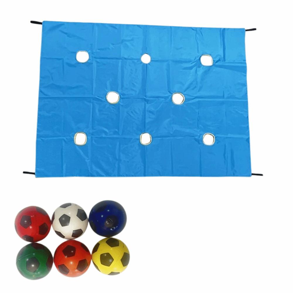 8 Holes Hole Tarp Game with Ball Outdoor Team Challenge Game Set Cooperative Group Toy Party Games