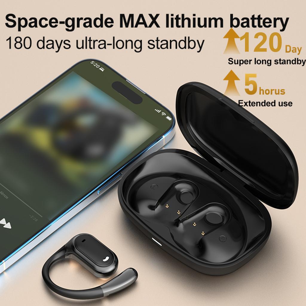Wireless BT 5.4 Earbuds with Charging Case, Painless Ear Hook Sports Headset, Music Earphones, Low Latency Gaming
