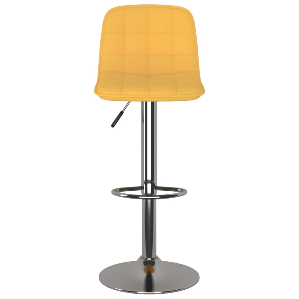 Bar Stool 2 Pcs Yellow Fabric