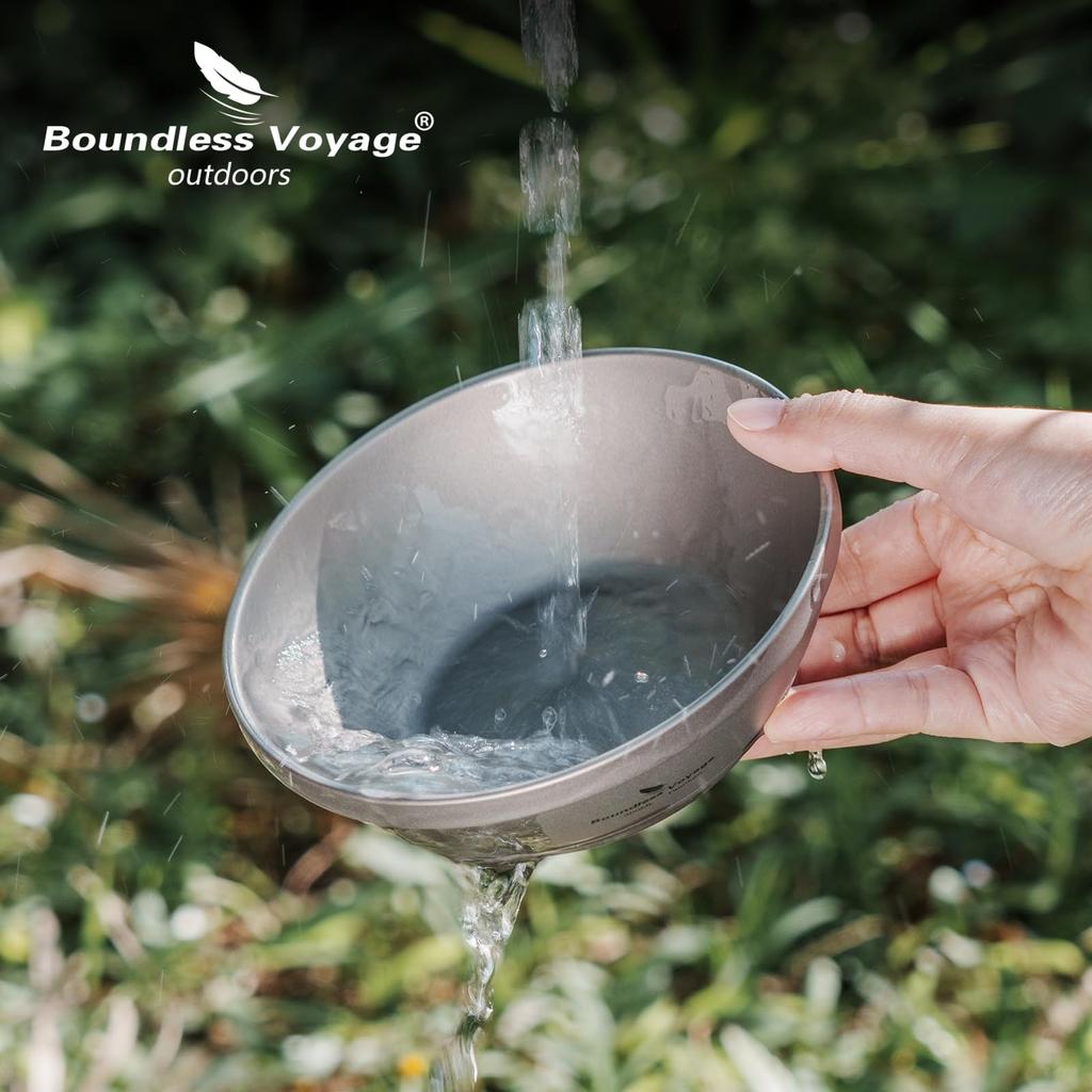 Boundless Voyage Titanium Double Rice Lightweight with Storage Ti1082T Bowl, Double-Walled, Bowl/Ramen Bowl, 300ml, Tableware, Outdoor/Camping Gear,