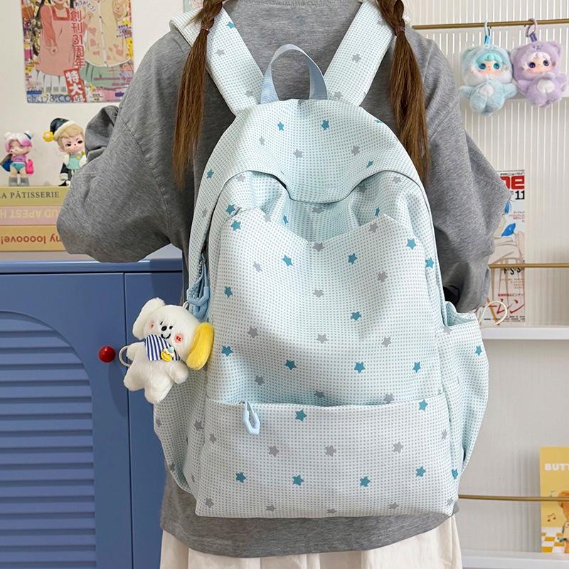 Schoolbag cartoon star backpack female ins niche design sense high value campus girl backpack light student bag