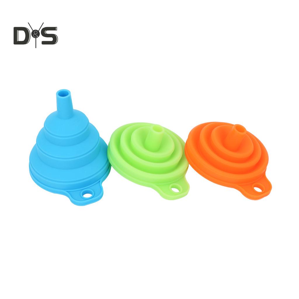 SW 2Pcs Silicone Foldable Heat Resistant Funnels Oil Liquid Transfer Kitchen Tool