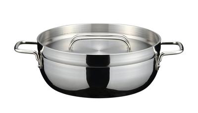 TSBBQ Light Stainless Steel Half Dutch Oven Cooking 10 Inch Mirror Finish In Tsubame (Anhydrous Pot) TSBBQ-029 [Made Sanjo]