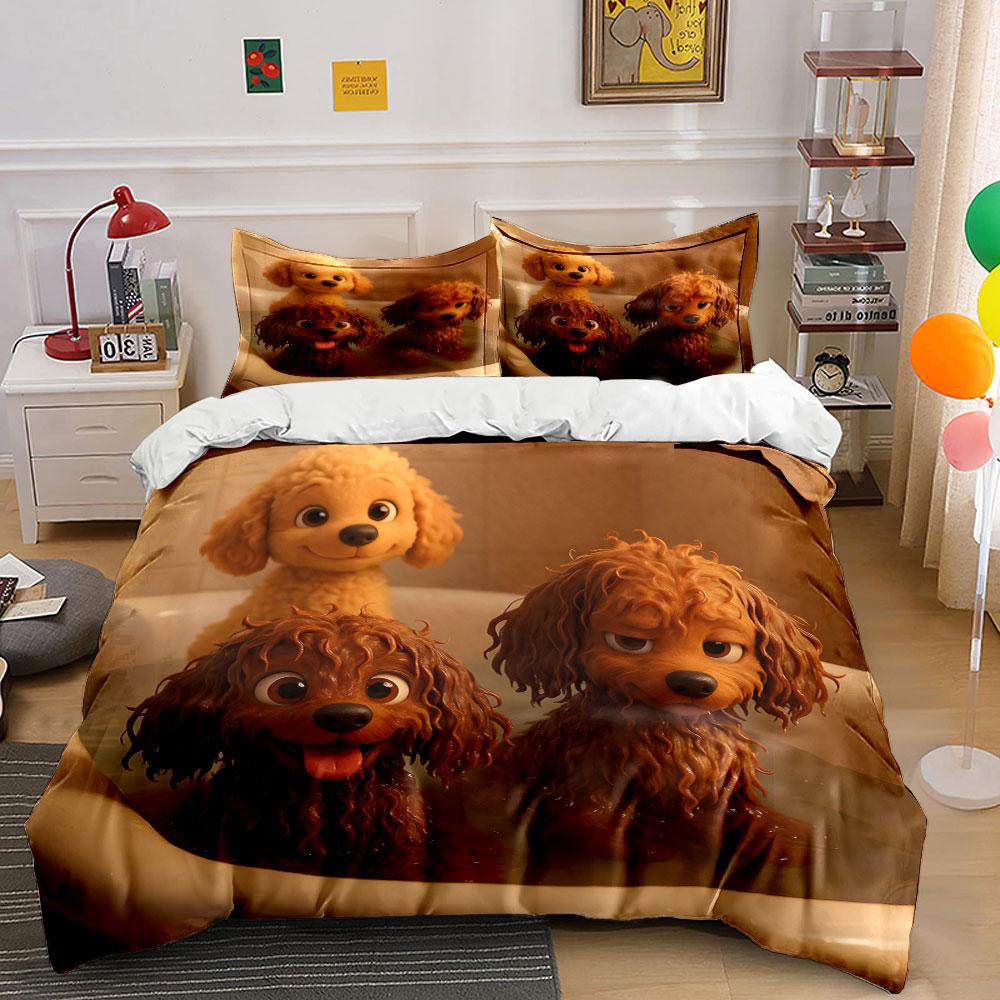 "Playful Pups' Bath Time" Bedding Sets Duvet Covers Pillowcases(1* Duvet Cover 2* Pillowcases Without Duvet Insert)