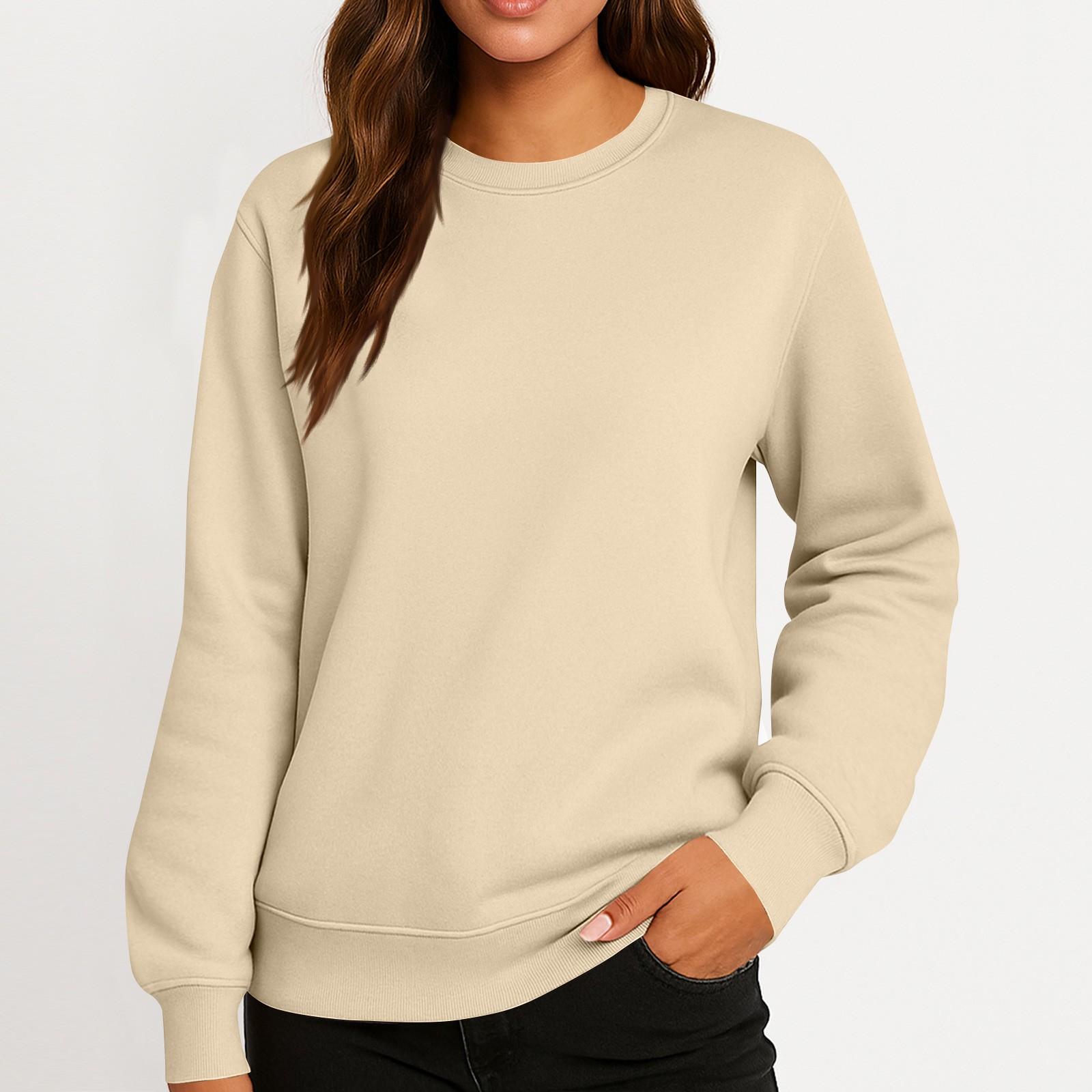 

Женская мода однотонное повседневное худи с длинным рукавом XXL бежевый