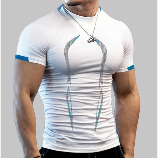 Men'S Sports Work Base Daily Wear T-Shirt Summer Men'S Solid Color Slim Fit Casual T-Shirt Short Sleeved Top