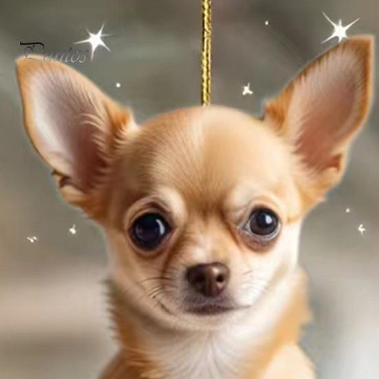 Akrylowa wisząca ozdoba w kształcie psa z zawieszką na smyczy, łatwa do powieszenia, kreatywna ozdoba choinkowa, zawieszka na torbę