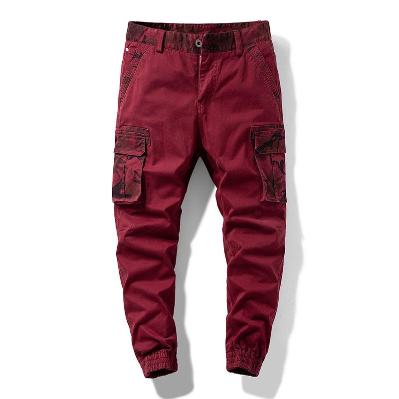 Men's Camouflage Multi-Pocket Elastic Cuff Overalls W9032