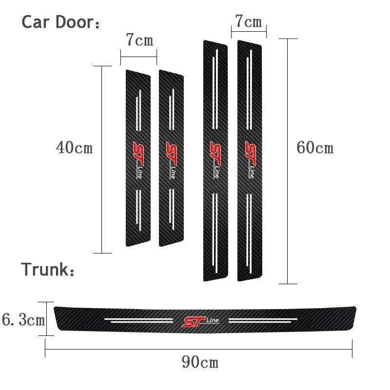 Autosticker Voor Ford 5 Stuks Leer Auto Deurstickers Koolstofvezel Drempel Anti-kras Voor Ford Focus 2 3 Mondeo Kuga Fiesta MK7