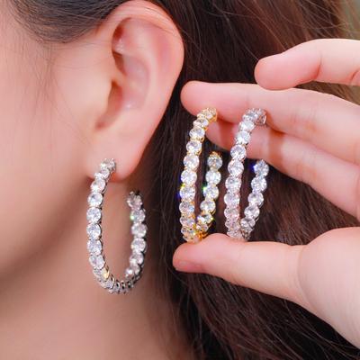Zircon Earrings Large Circle Earrings Cold Wind Girl Temperament Earrings