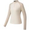 Women's Brushed Slim-Fit Half-Zip Sports Long Sleeve T-Shirt