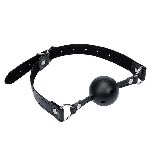 Female Blowjob Toy Sex Slave Silicone Gag Ball BDSM Bondage Restraints Open Mouth Breathable Sex Ball Harness Strap for Women