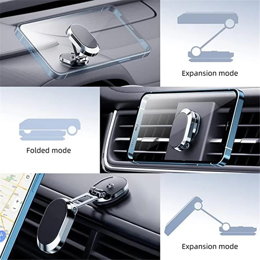 Magnetic Car Phone Holder Magnet Smartphone Support GPS Foldable Phone Bracket in Car For iPhone 14 13 12 11 Samsung Xiaomi