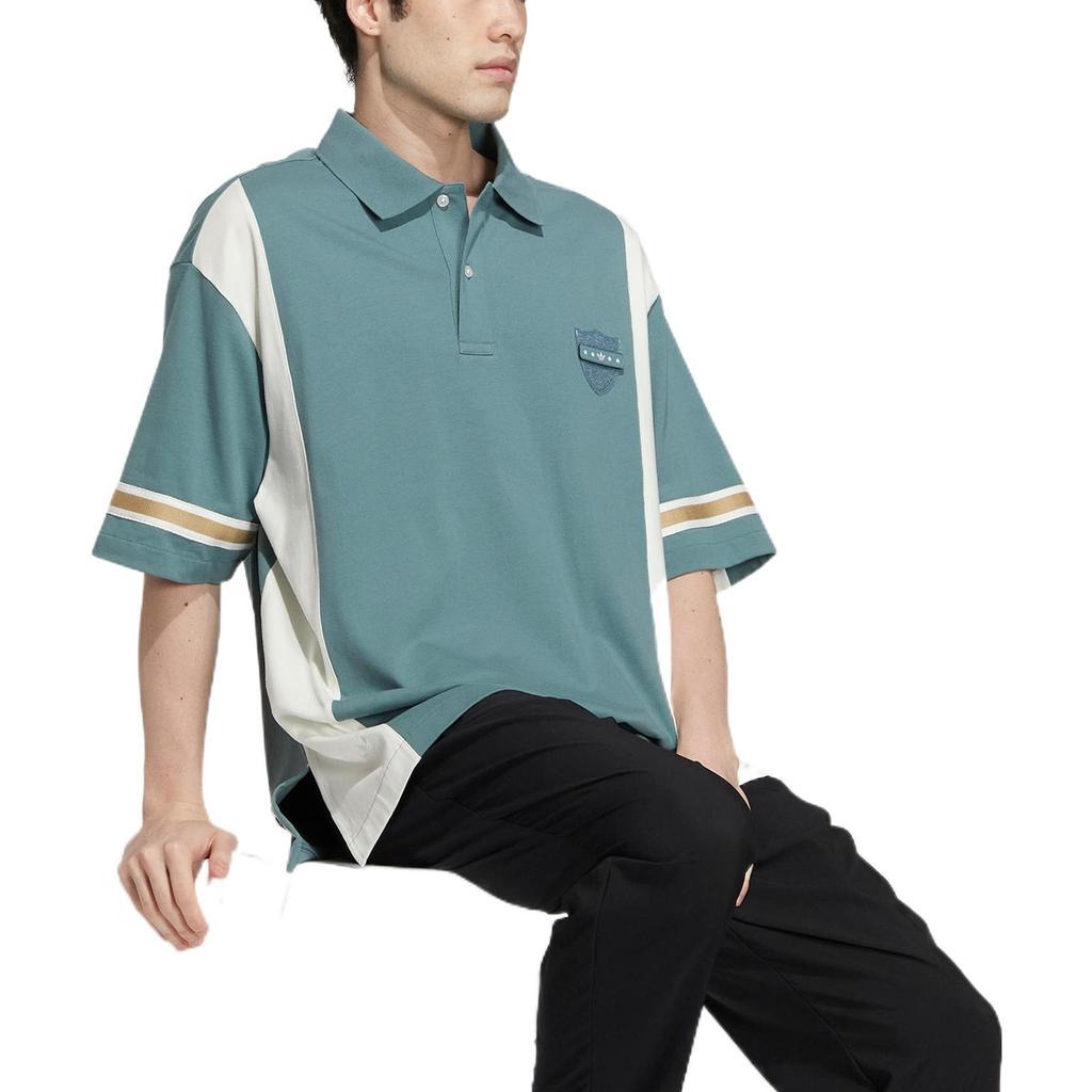 Adidas Originals Trefoil Hem Side Slit Sports Polo Shirt Men Tops Green HS2013