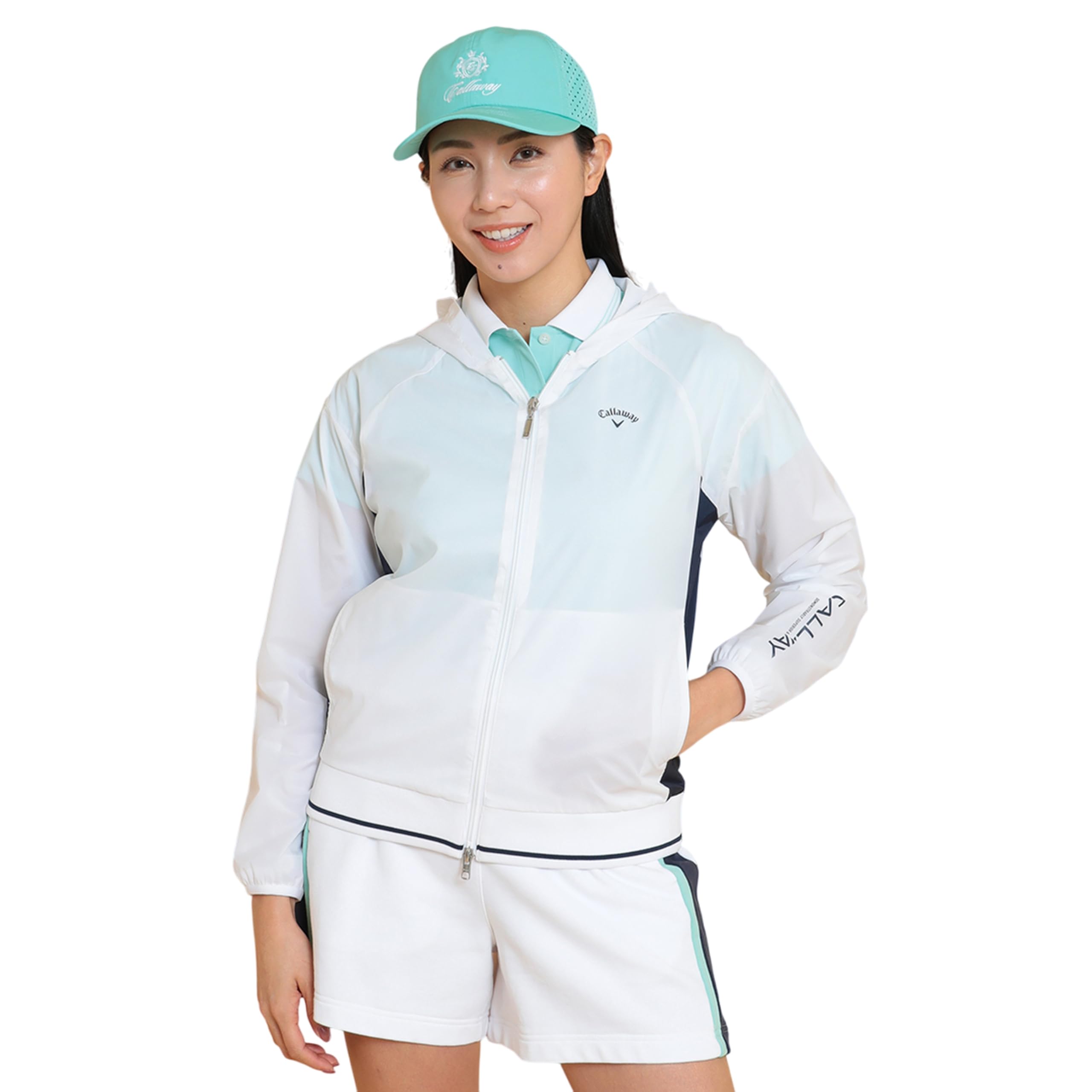 

Callaway Толстовка с рукавами Гольф Верхняя одежда C25115200 Размер M Женская Водоотталкивающая На молнии (Растяжка, Логотип) / / 1030_Белый,