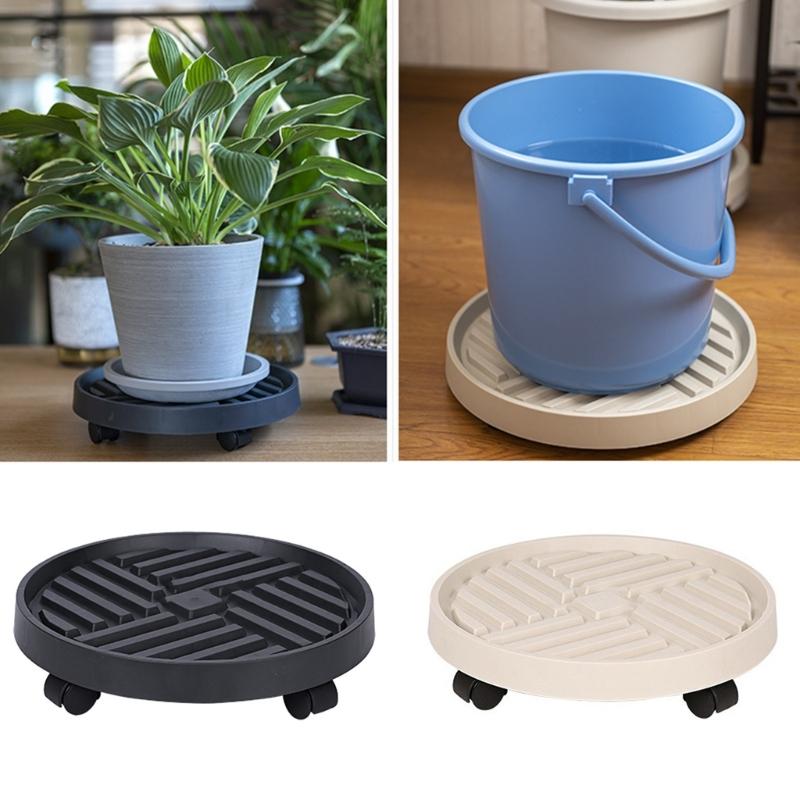 Plant Mover Holder With Locking Casters Plastic Base for Indoor Outdoor Gardening Use Easy Assembly Heavy Load Stability