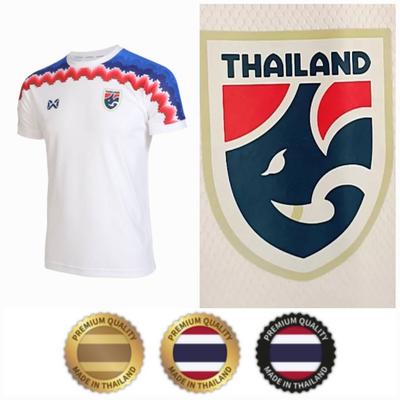 THAILAND Football Soccer JERSEY National CHEER White Quick Dry Shirt Round Neck Polyester Short Sleeve Uniform Elephant Logo Sport Outdoor