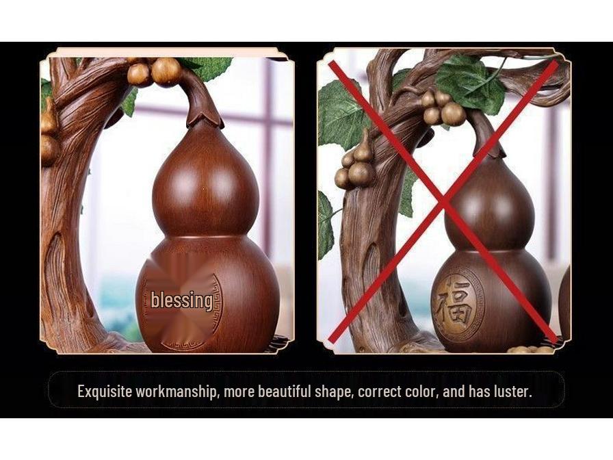 Prosperous Double Fortune Gourd Ornament for Living Room or Entrance Decoration