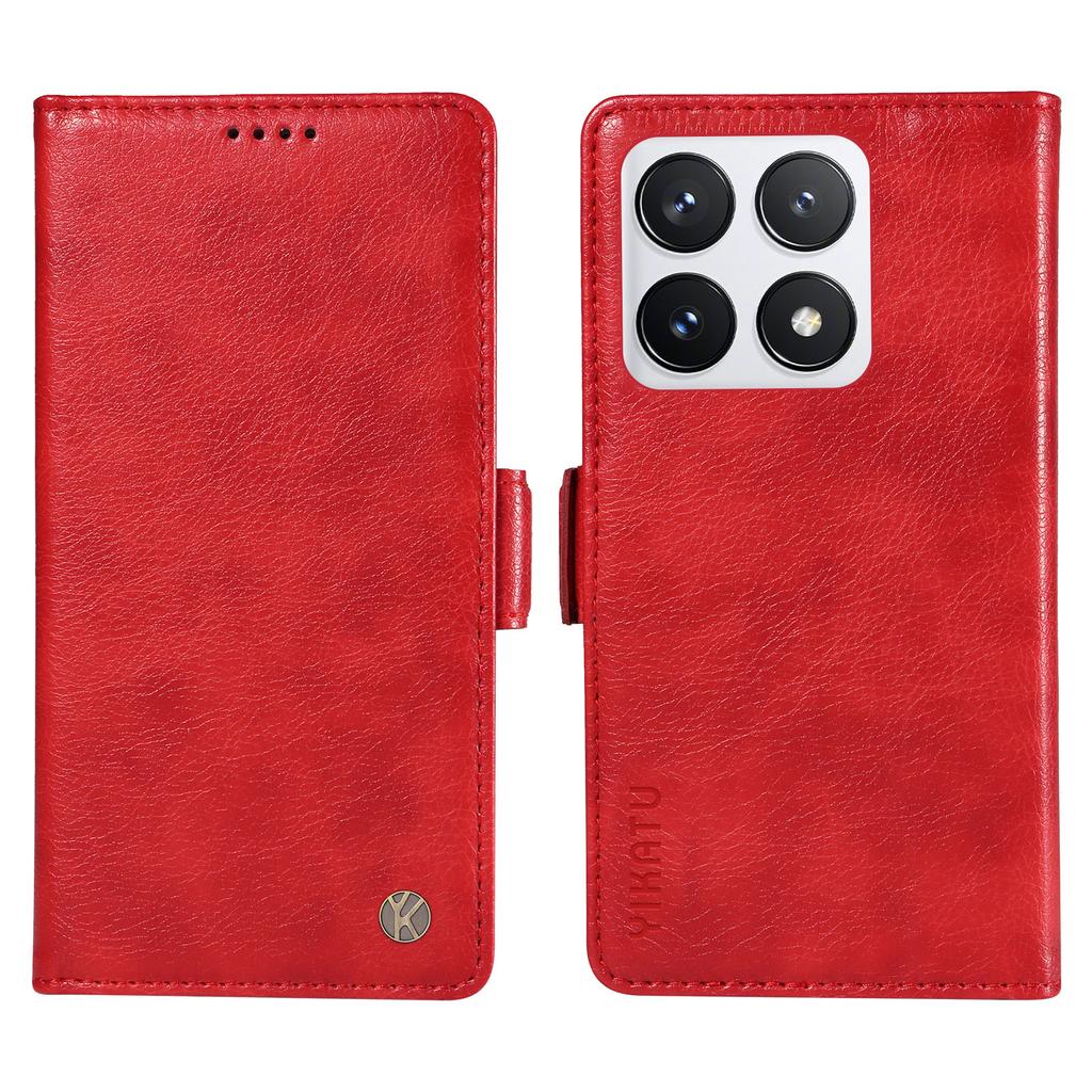 YIKATU YK-007 For Xiaomi 14T Pro Case Side Buckle PU Leather Phone Cover Litchi Texture
