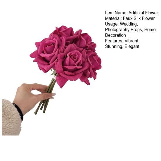 5 Bündel Real Touch Rosenblüten Künstliche Große Blüte Falsche Rose für Zuhause Büro Hochzeitsfeier Dekoration Innenbereich Blumendekorationen Tischmittelstücke