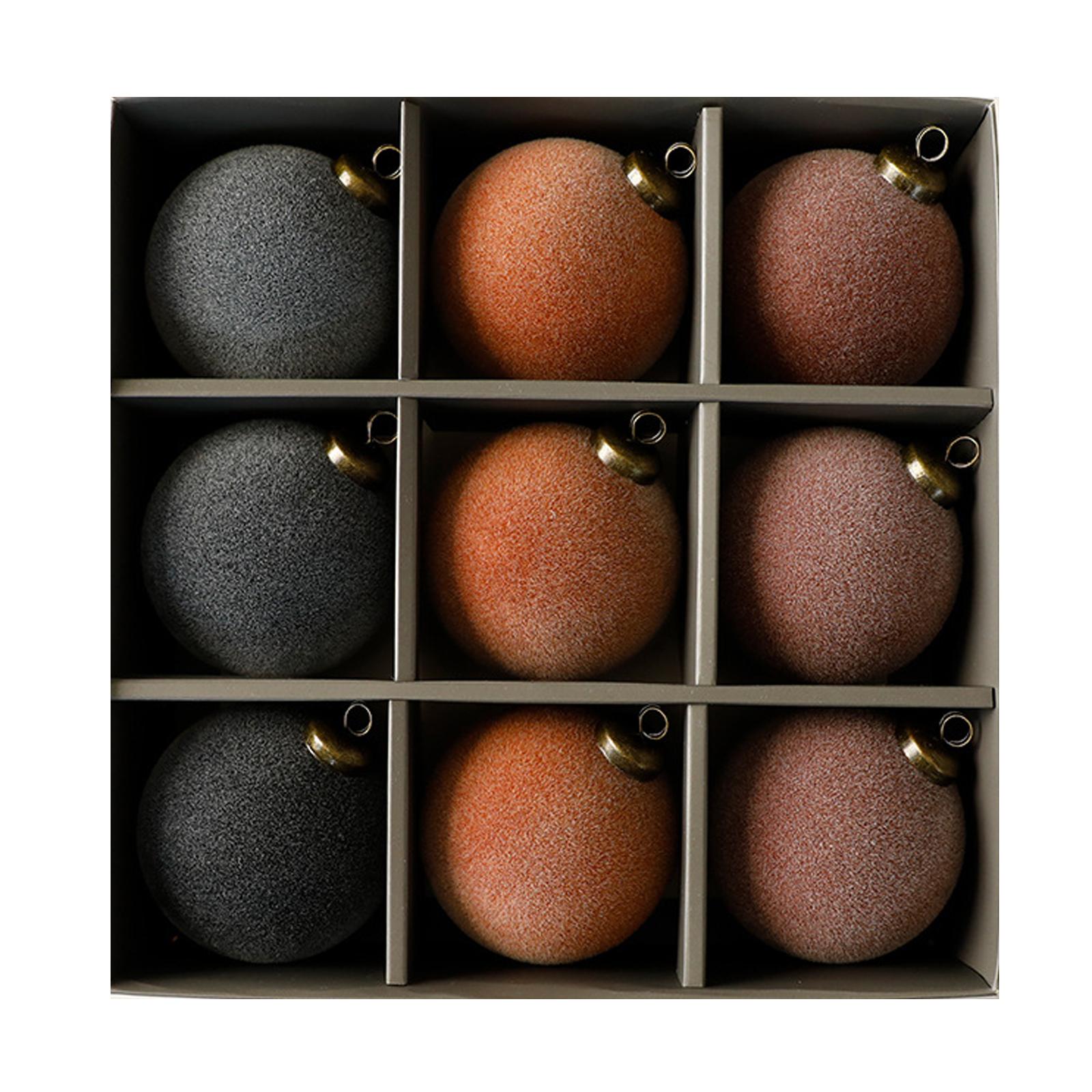 

Рождественский бархатный набор шаров, 9 шт. Рождественские елочные плюшевые шары подвески праздничные принадлежности 8cm темно-синий