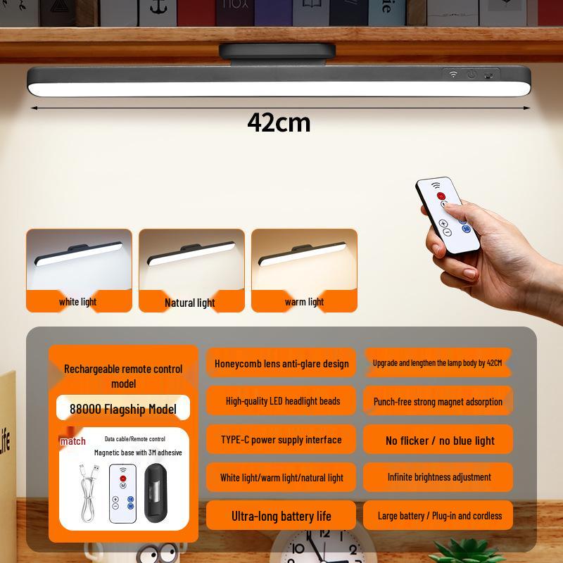 Crossled 42cm Magnetic Cool Light: Eye Protection Study Lamp for Dorm & Bedroom