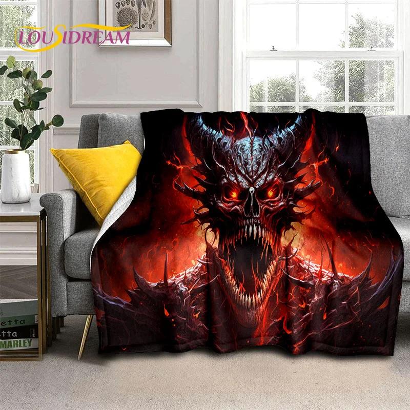 Gothic Horror Monsters Demon Skull Soft Flannel Blanket for Beds Bedroom Sofa Picnic,Throw Blanket for Cover Outdoor Leisure Nap