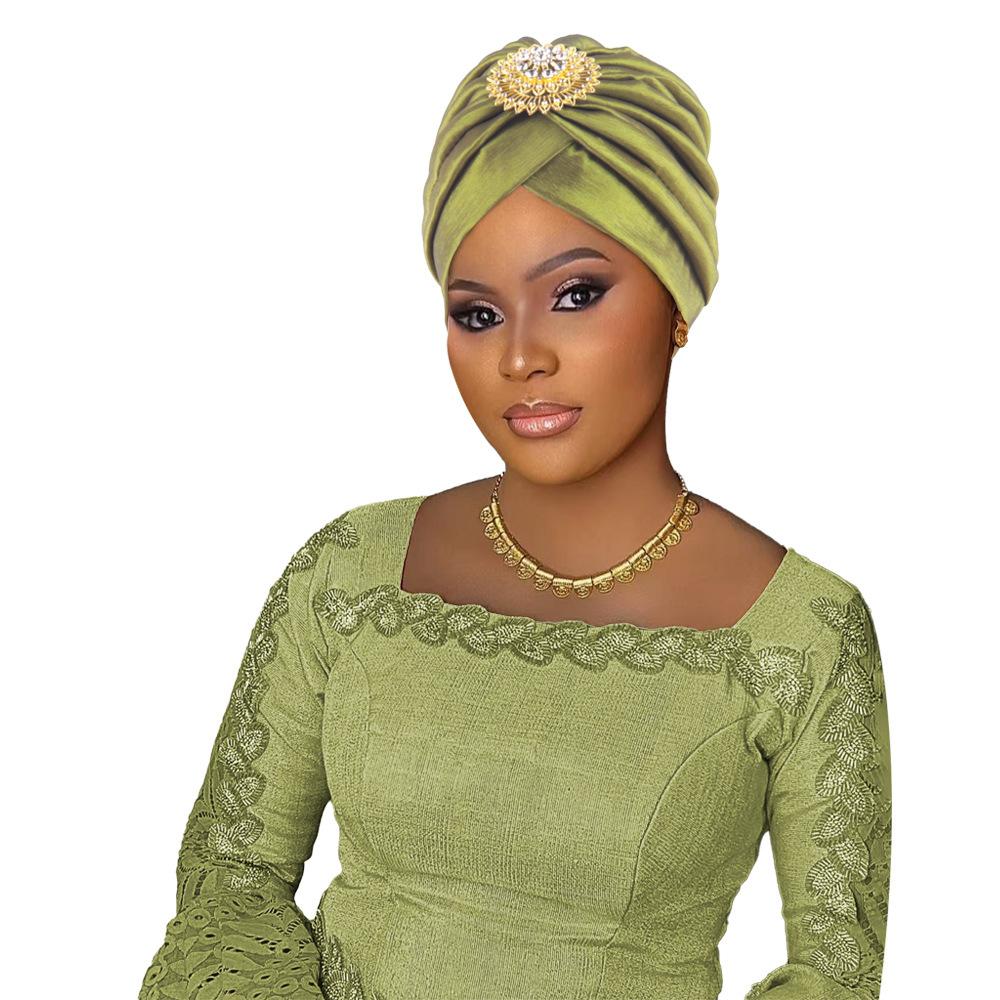 Indian Women Chemo Cap Muslim Diamonds Hijab Pleated Turban Wrap Headscarf Beanies Hair Loss Bonnet Hat Femme Turbante Mujer New